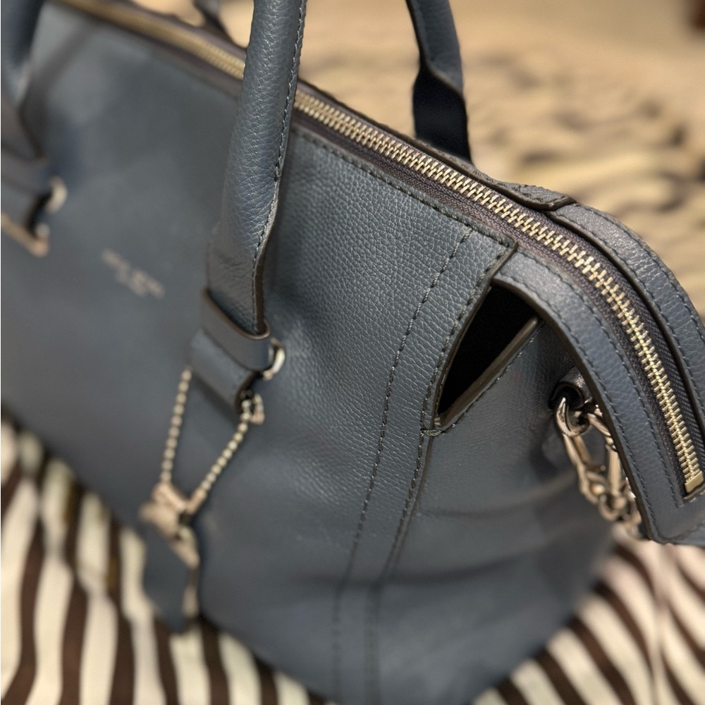 Henri Bendel Spruce Street  Satchel Leather Blue